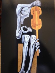 "El Violinista," Oswaldo Guayasamín (oil on canvas, 182.5x67cm, Quito - Ecuador, 1966)