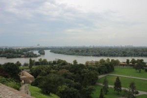 A view of the rivers Sava and Danube where they meet in front of Belgrade's fortress, Kalemegdan. Photo cred: SIT Balkans