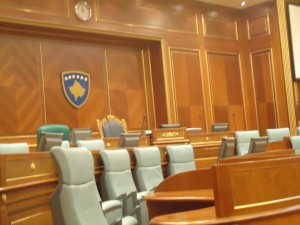 Inside parliament. This is perhaps the only time I saw the flag of Kosovo on its own.