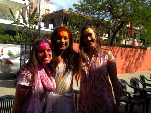 At the very beginning of Holi. 