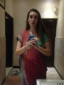 Bathroom sari selfie.