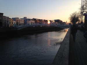 View from the Ha'penny bridge, right outside our Dublin flat