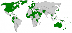 The countries highlighted in green are those which recognize Kosovo's independence. 