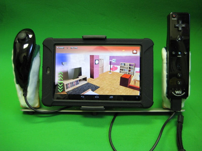 home-built virtual camera rig using Wiimote controls and 7-inch tablet